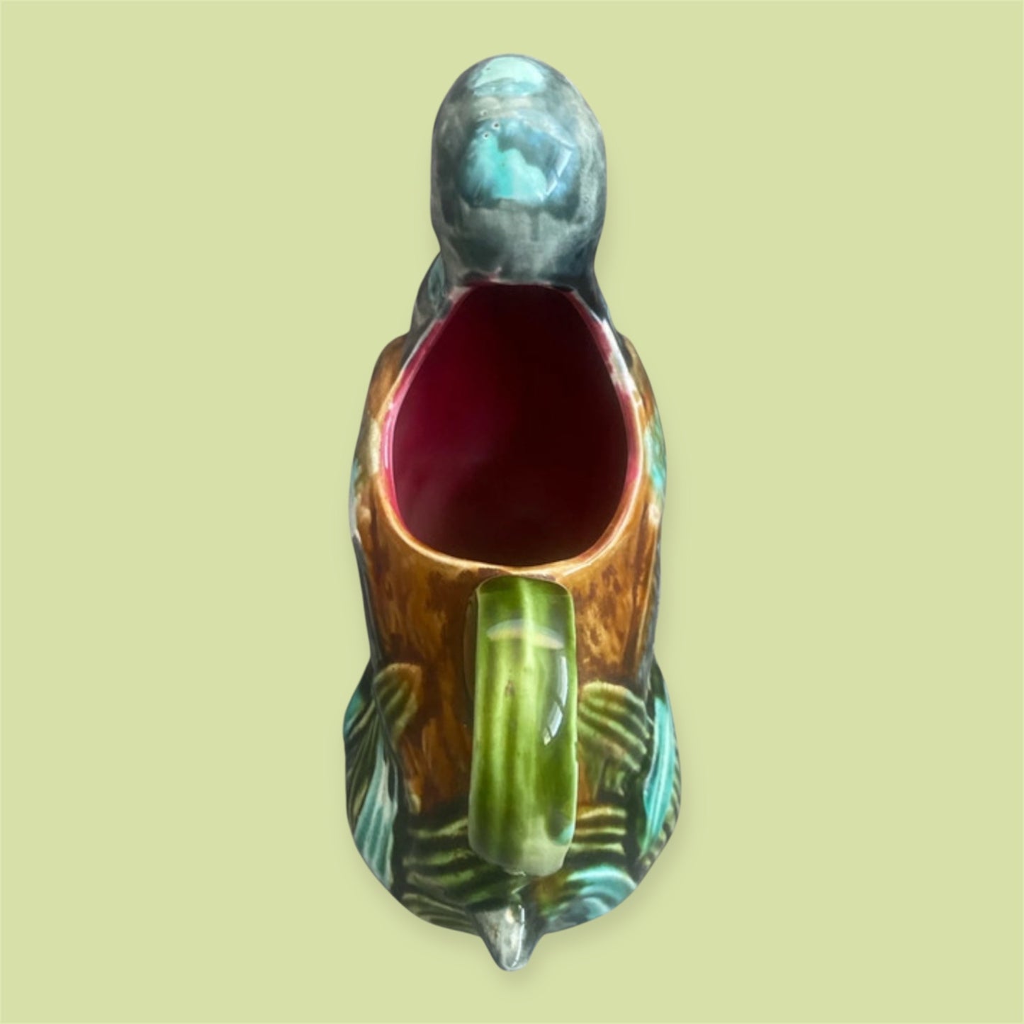 Frie Onnaing majolica duck pitcher 1900