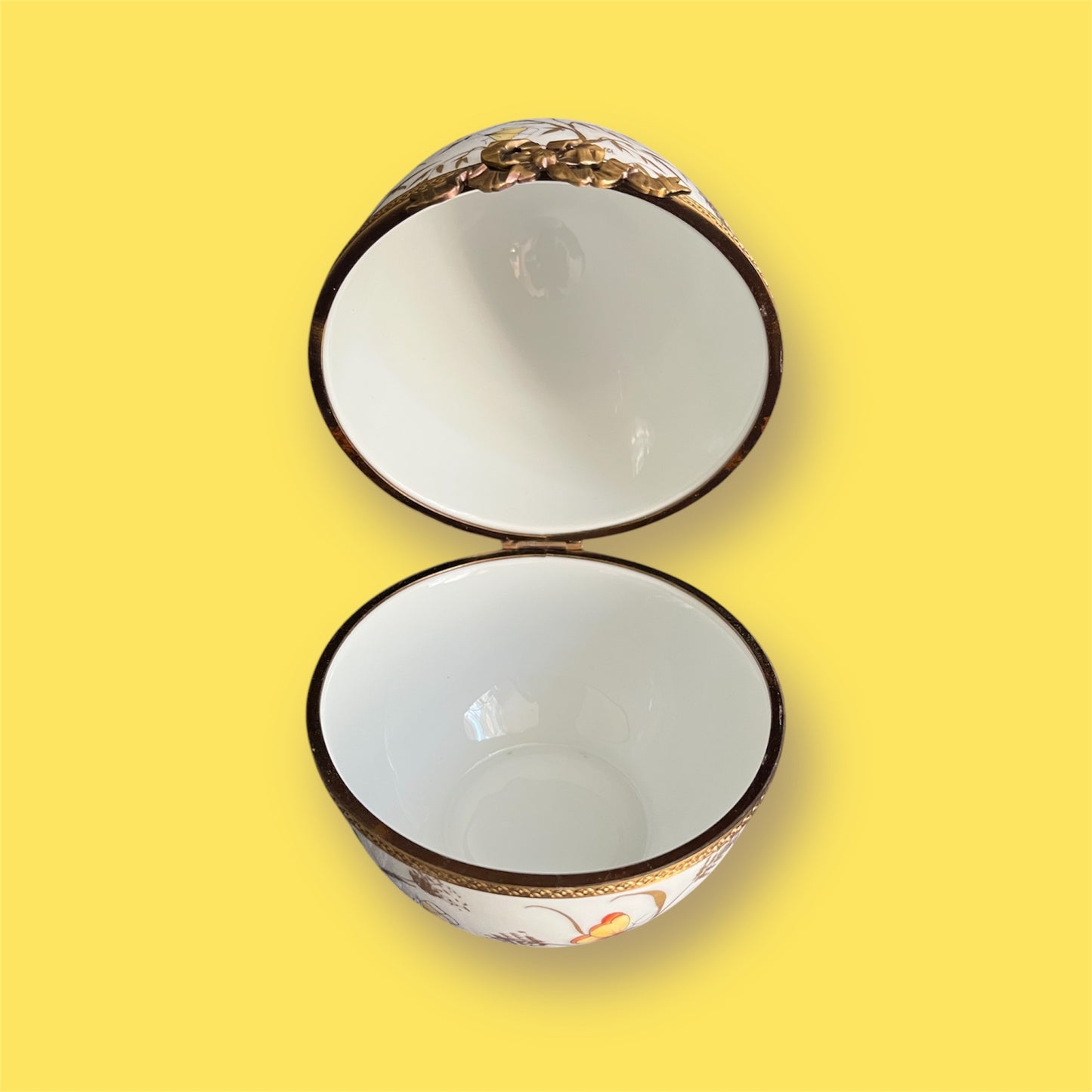 Large handpainted Limoges egg made in France