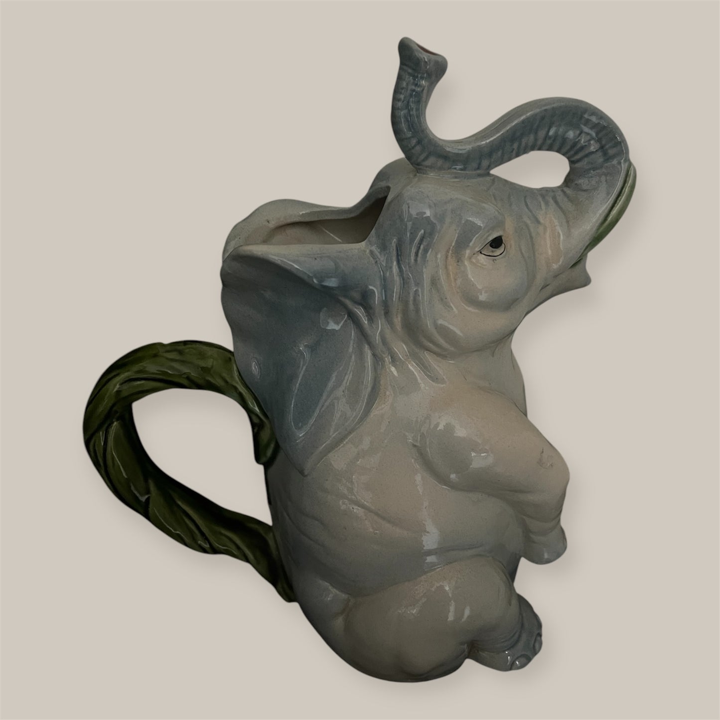 Antique Majolica elephant pitcher
