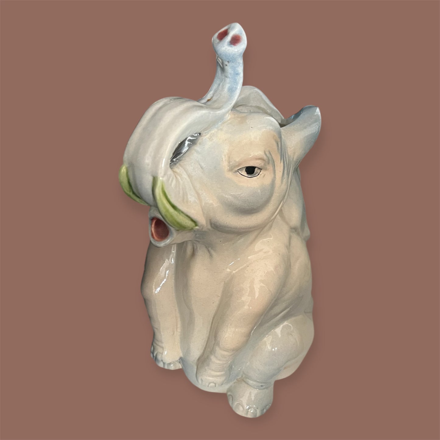 Antique Majolica elephant pitcher