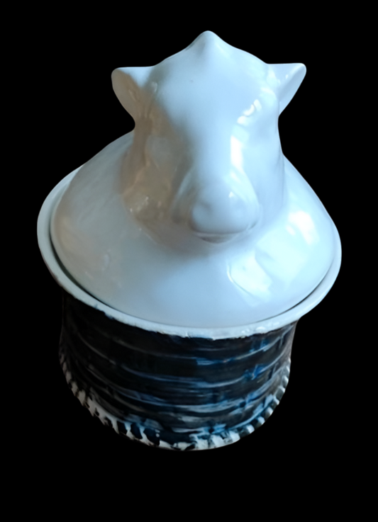 GEO vintage black and white tureen