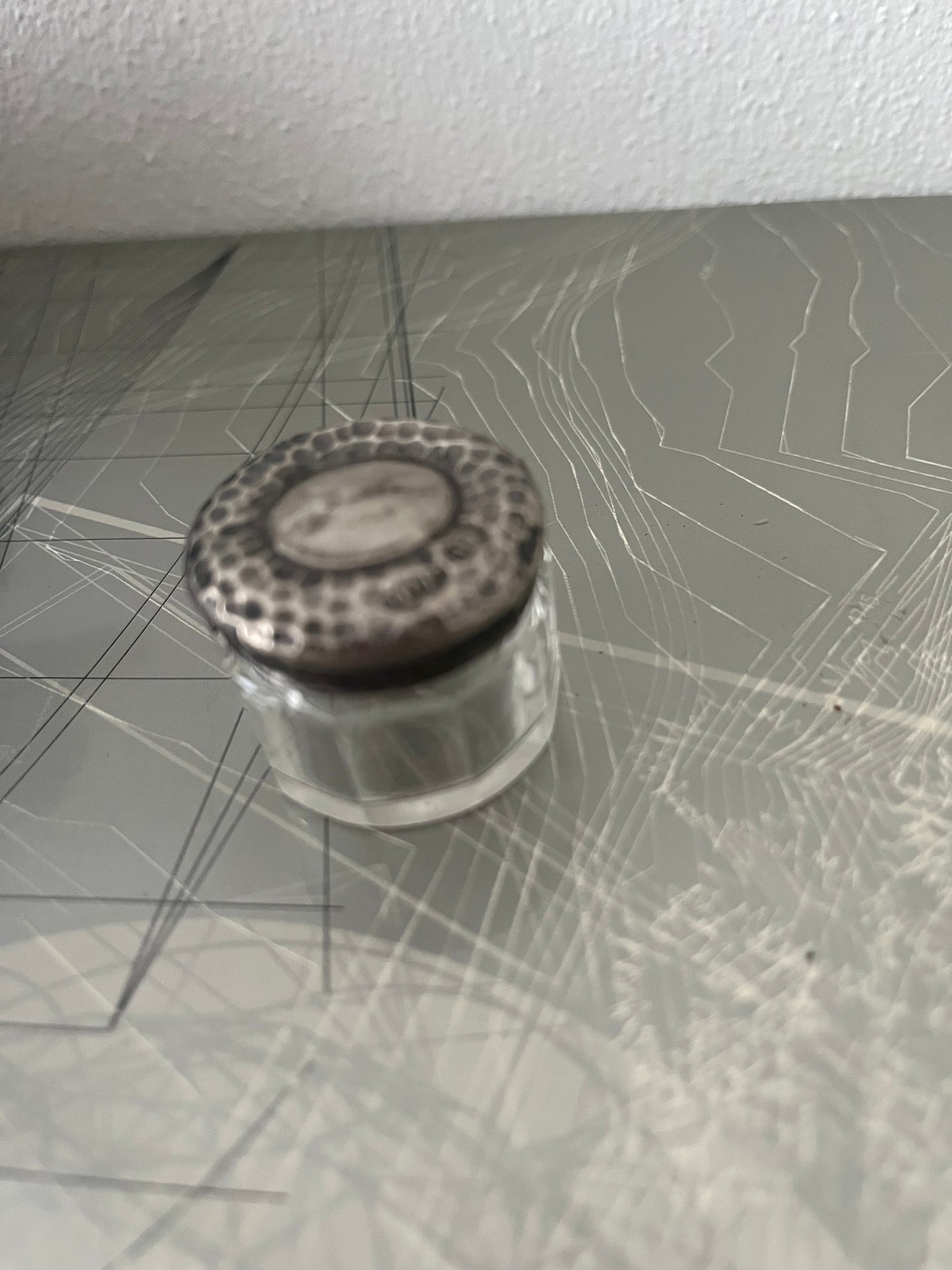 Antique glass and silver trincketbox