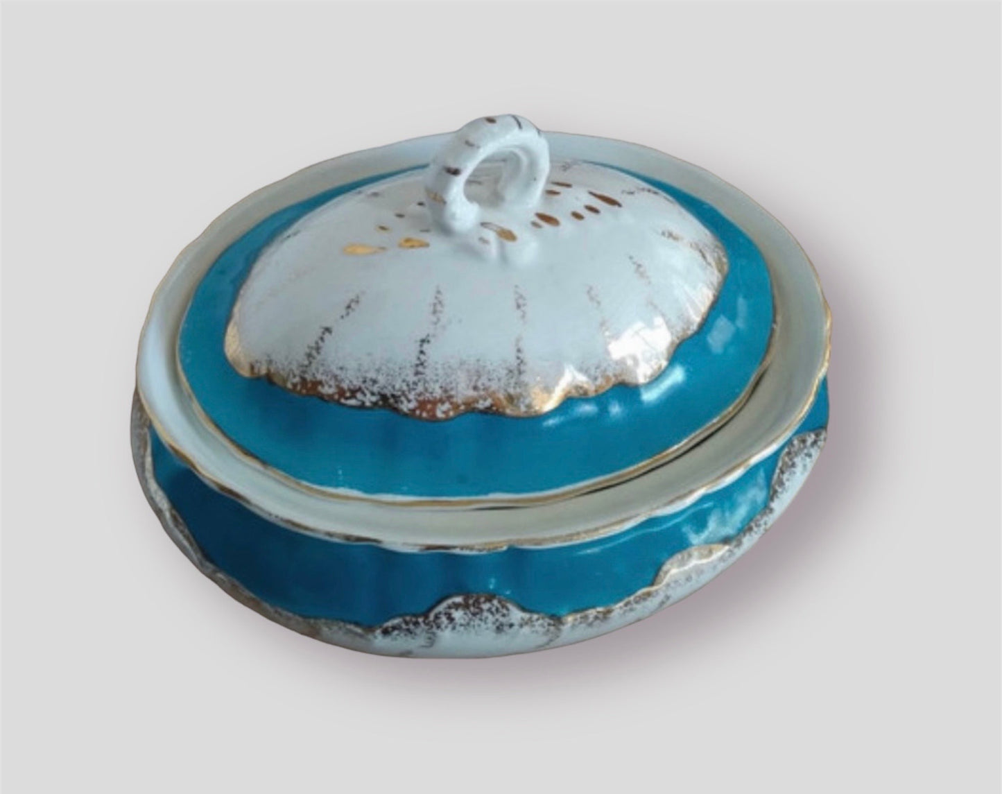 Set 2 antique faience boxes Nimy, France