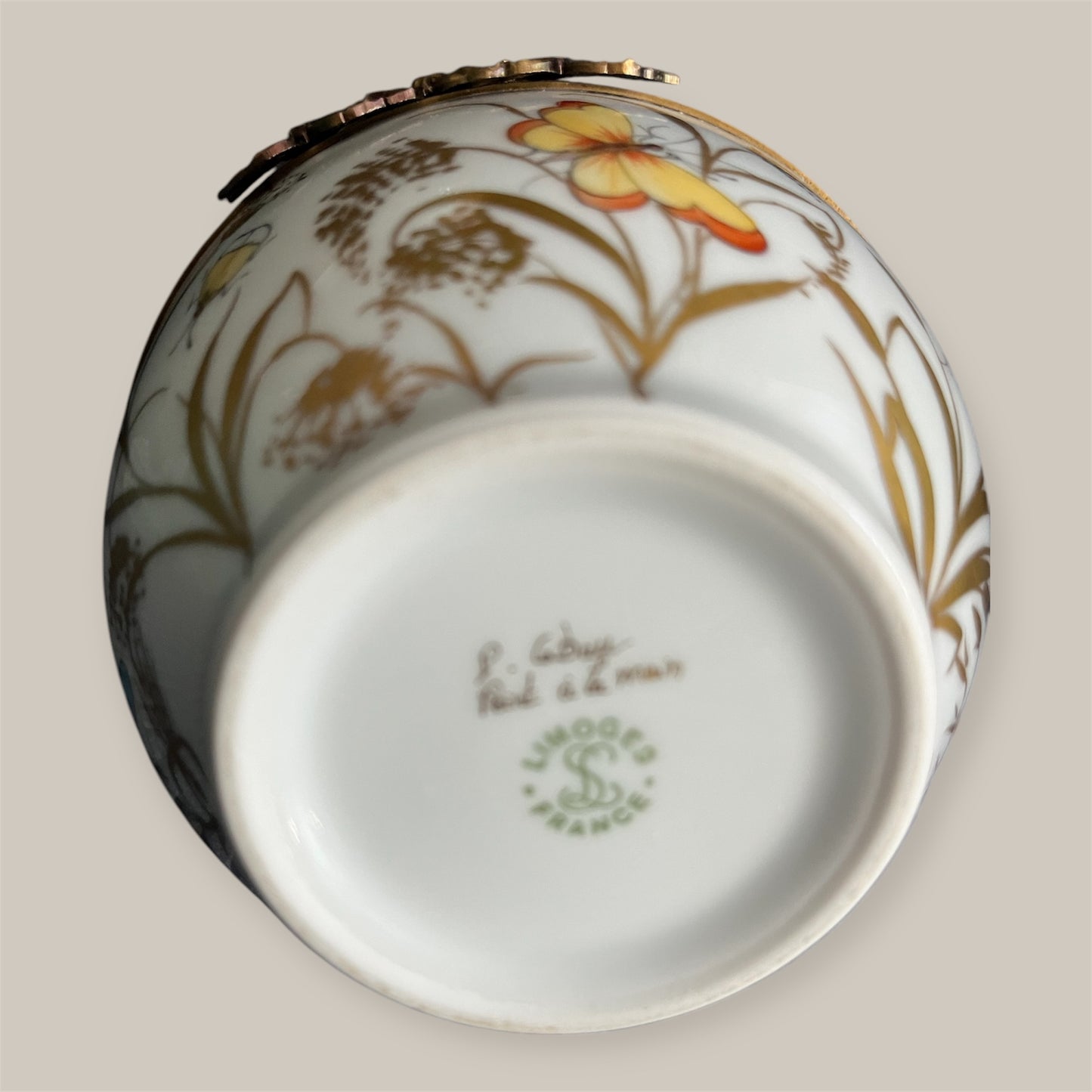 Large handpainted Limoges egg made in France