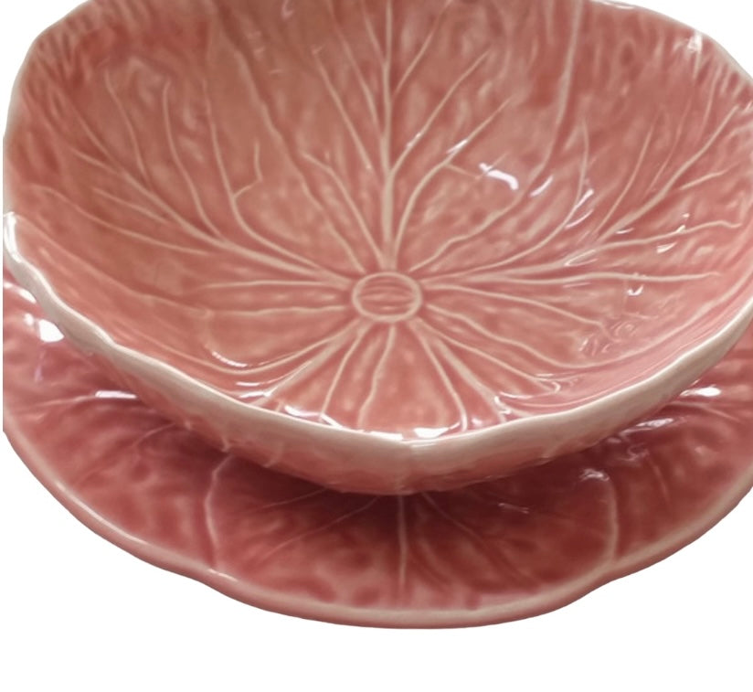 San Raphael by Bordallo Pinheiro pink cabbage bowl