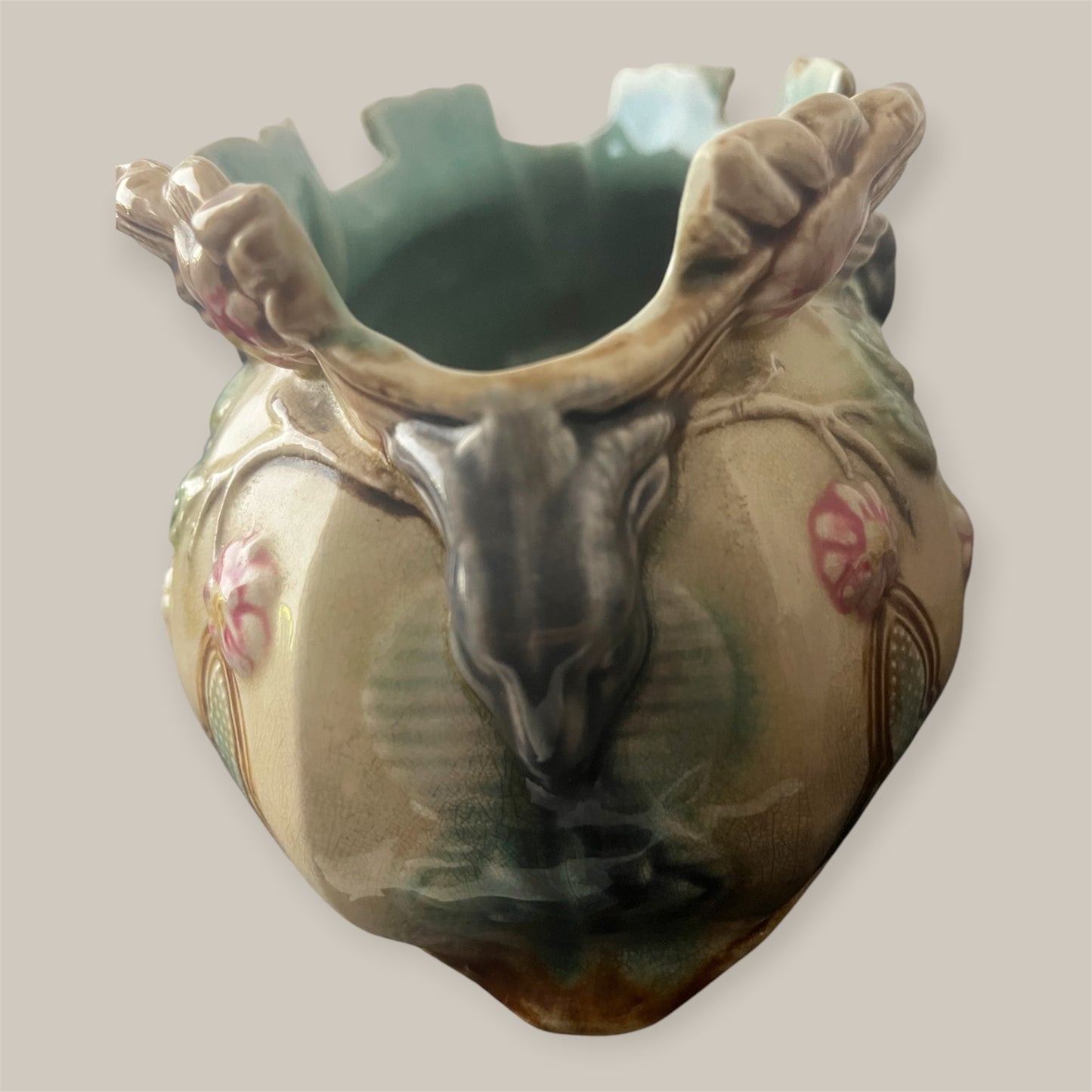 Art nouveau majolica Cachepot C1900