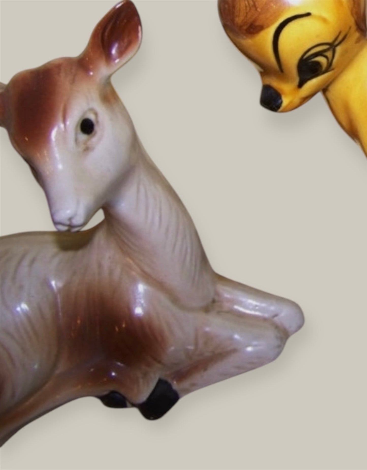 Vintage faience fawn sculpture