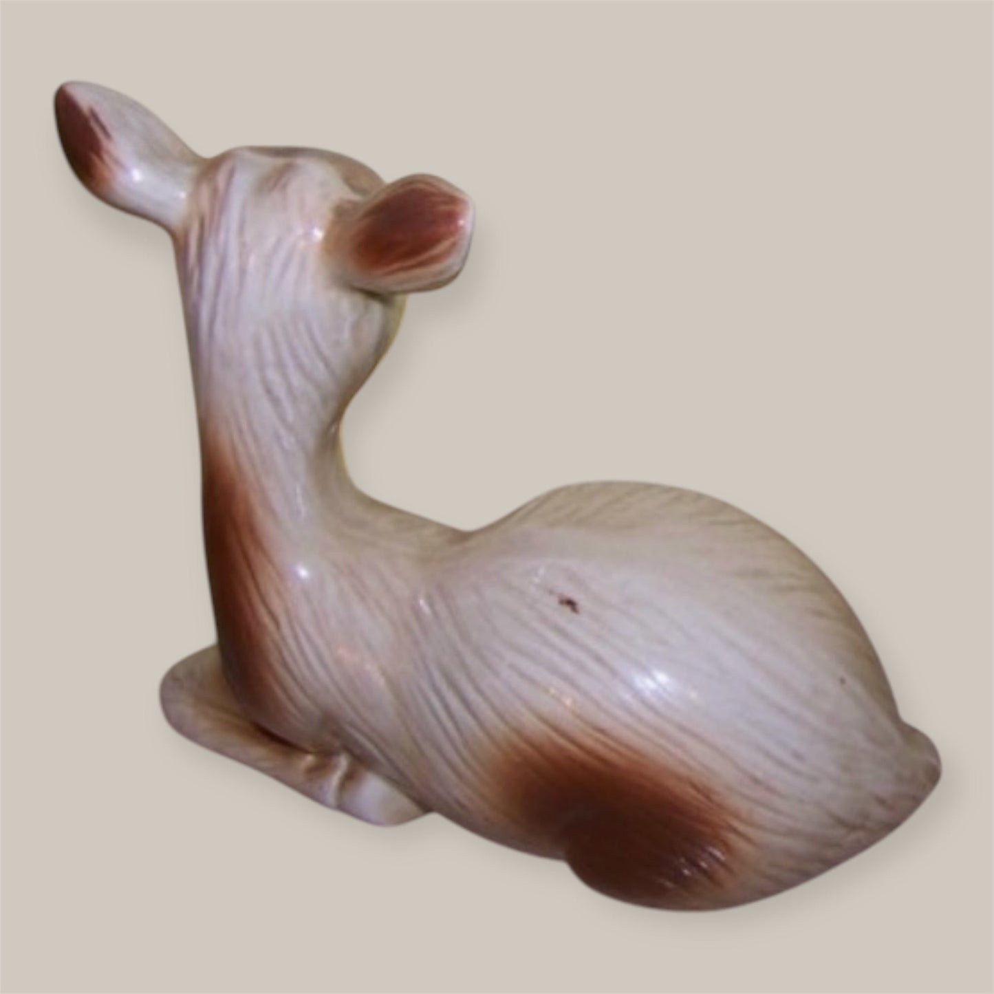 Vintage faience fawn sculpture