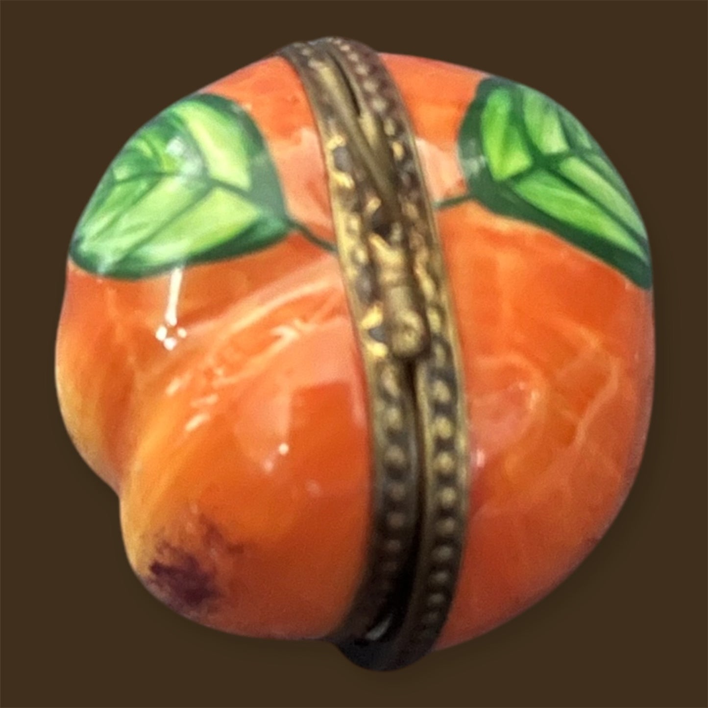 Lovely Limoges antique french porcelain trinketbox abricot fruit