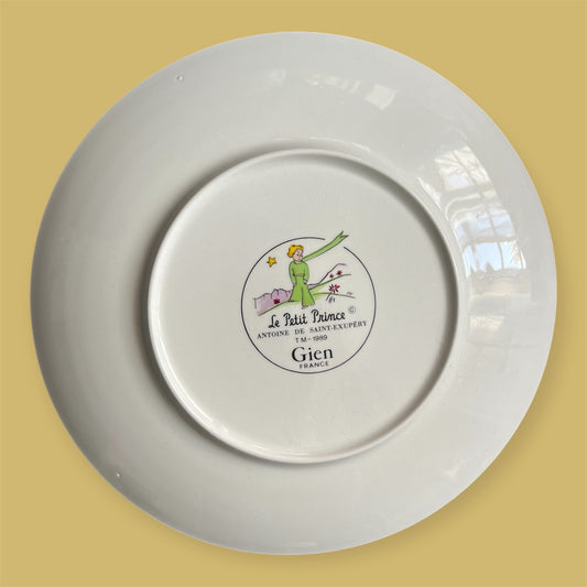 Flat dessert plate Faiencerie de Gien France Le Petit Prince vintage