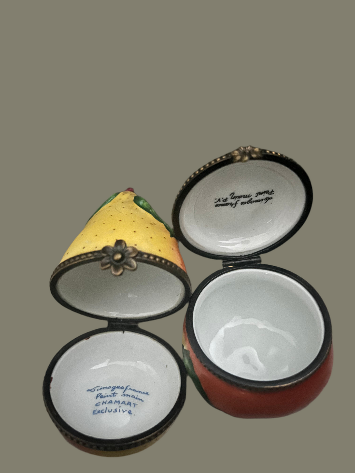 Lovely Limoges vintage set trincketbox apple pear