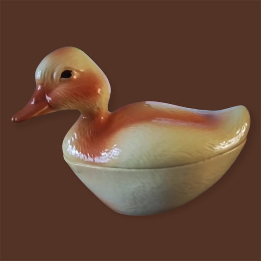 Michel Caugant tureen duckling midcentury ceramics