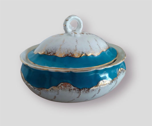 Set 2 antique faience boxes Nimy, France