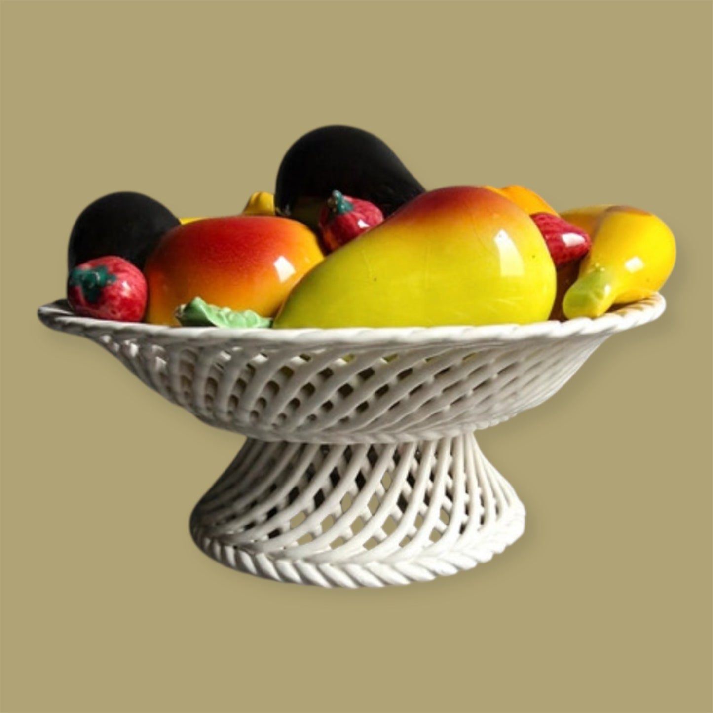 Antique decorative centerpiece fruits