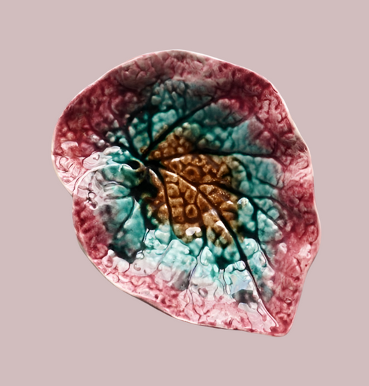 Victorian Majolica Begonia Leaf Platter c1880