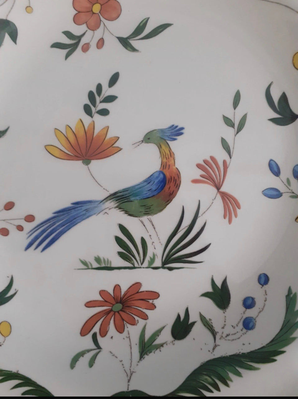 Gien France plate Oiseaux de Paradis 25 cm