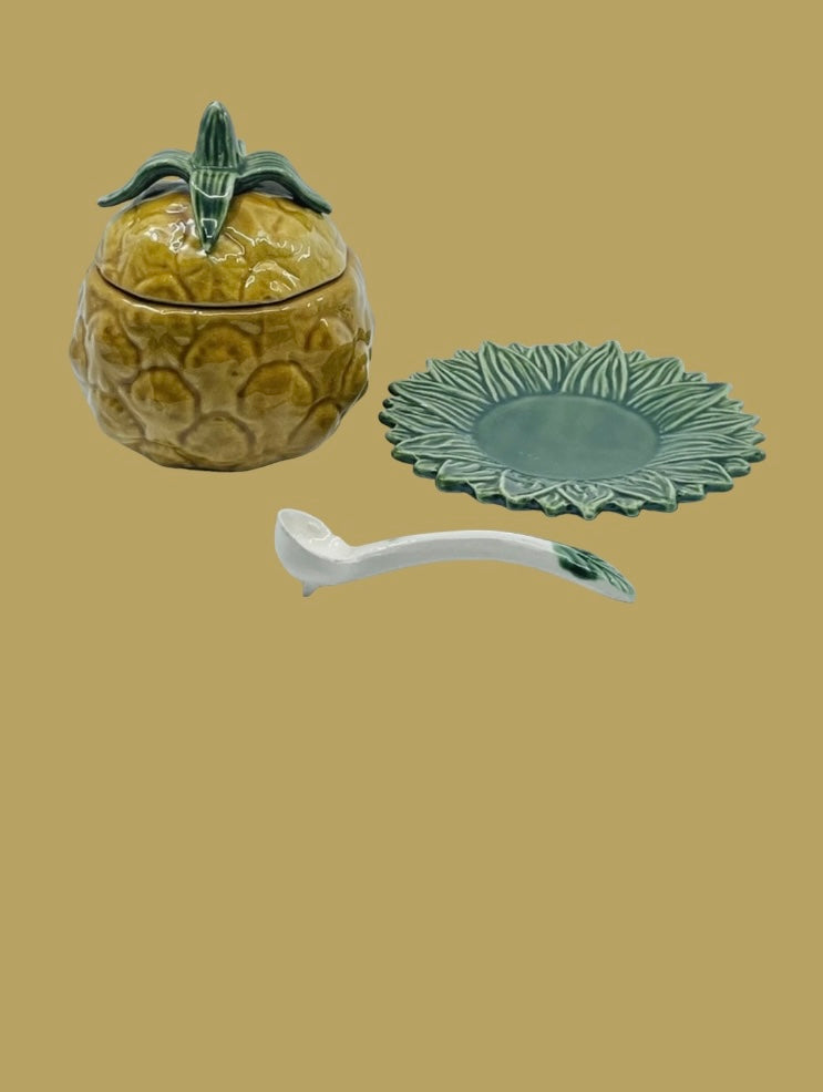 Antique majolica ๐ pineapple terrine 4 pcs
