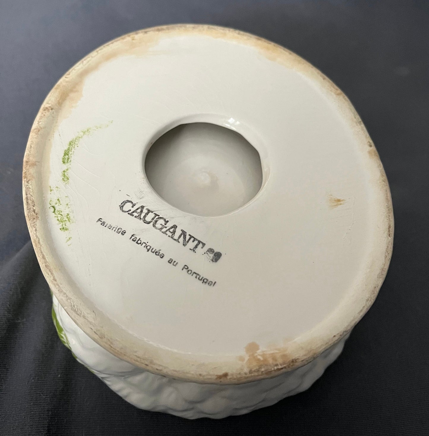 Caugant french midcentury chicken on egg nest tureen pink version