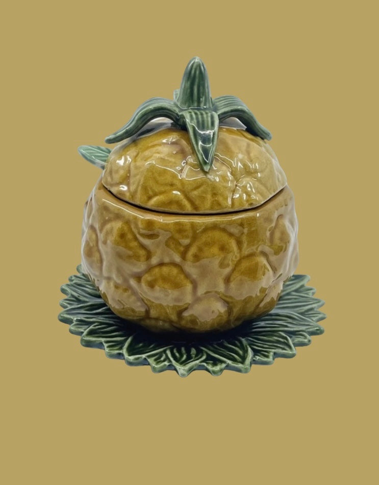 Antique majolica ๐ pineapple terrine 4 pcs