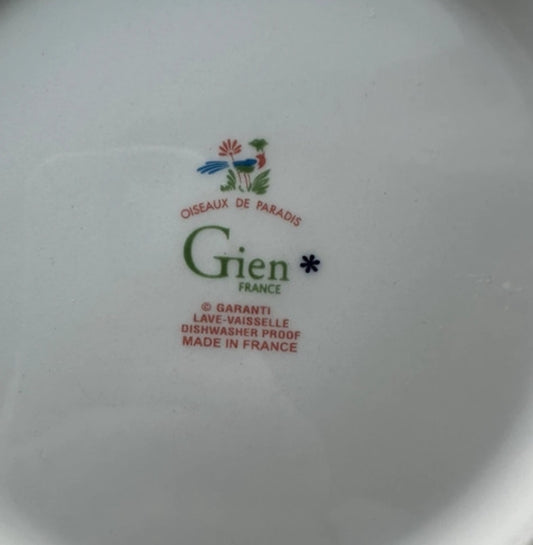 Faience serving plate Oiseaux de Paradis Gien France 30 cm