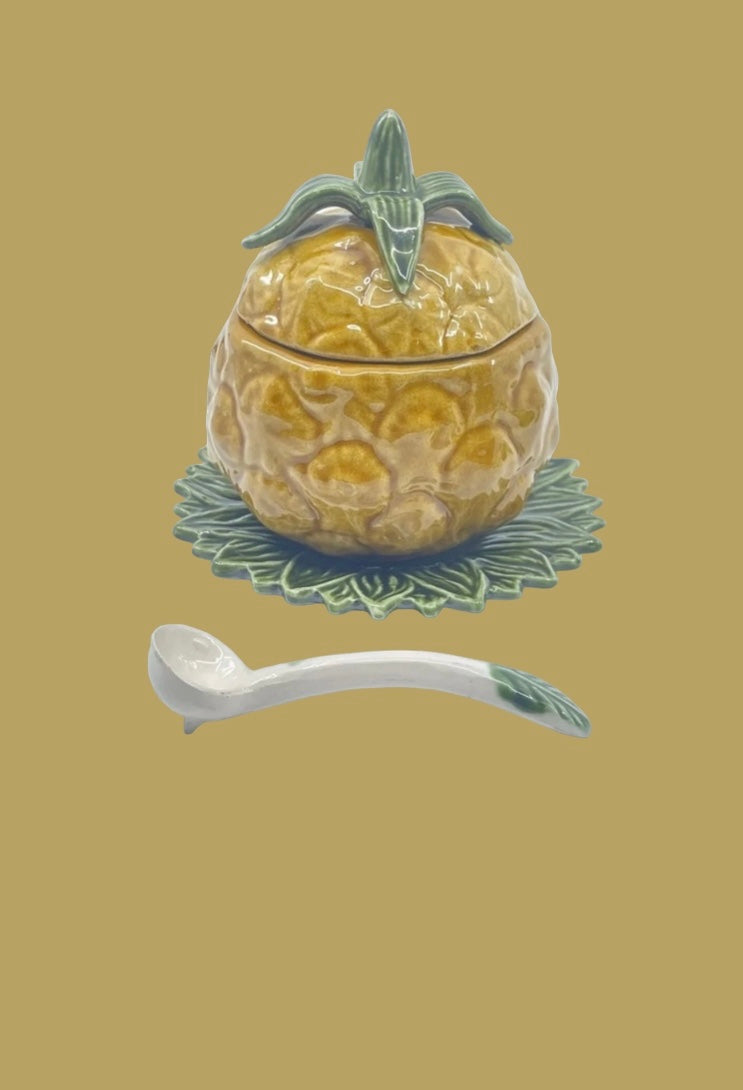Antique majolica ๐ pineapple terrine 4 pcs