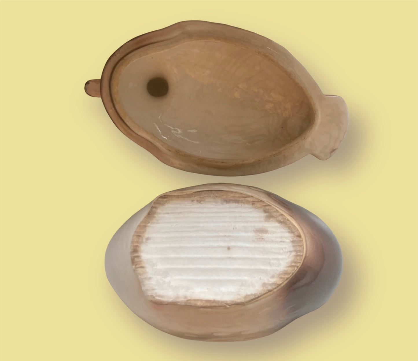 Michel Caugant midcentury handpainted duck terrine