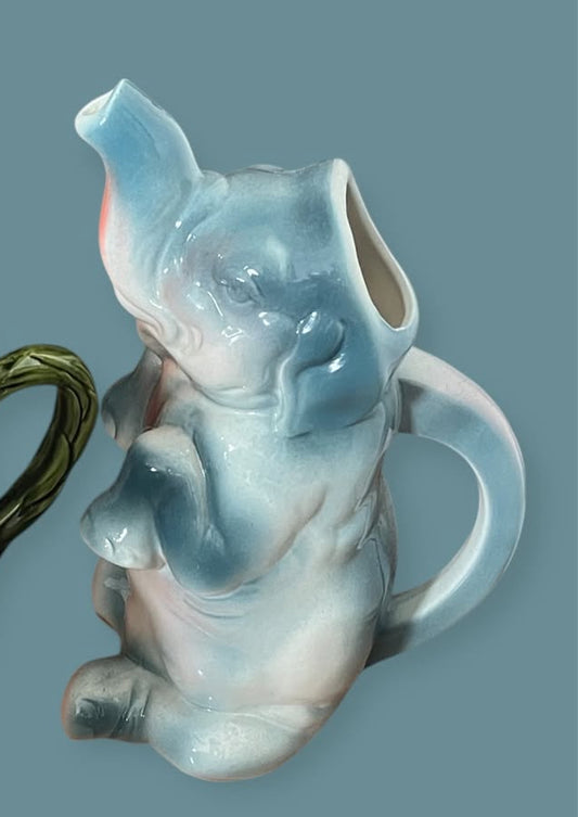 Antique french majolica elephant pitcher