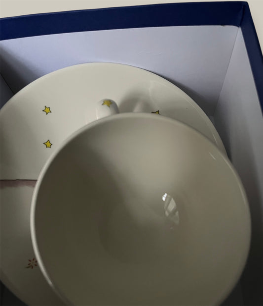 Gien France large faience tea cup and saucer Le Petit Prince