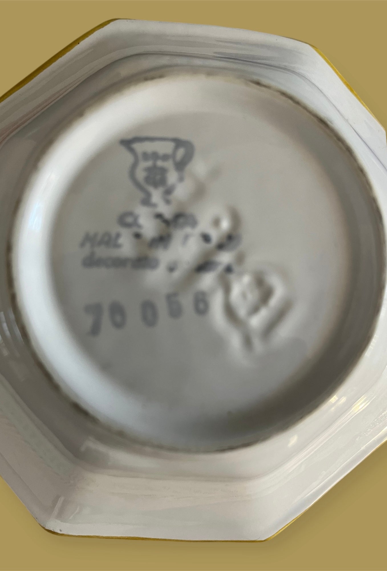 Octant bowl handpainted bamboo and insect