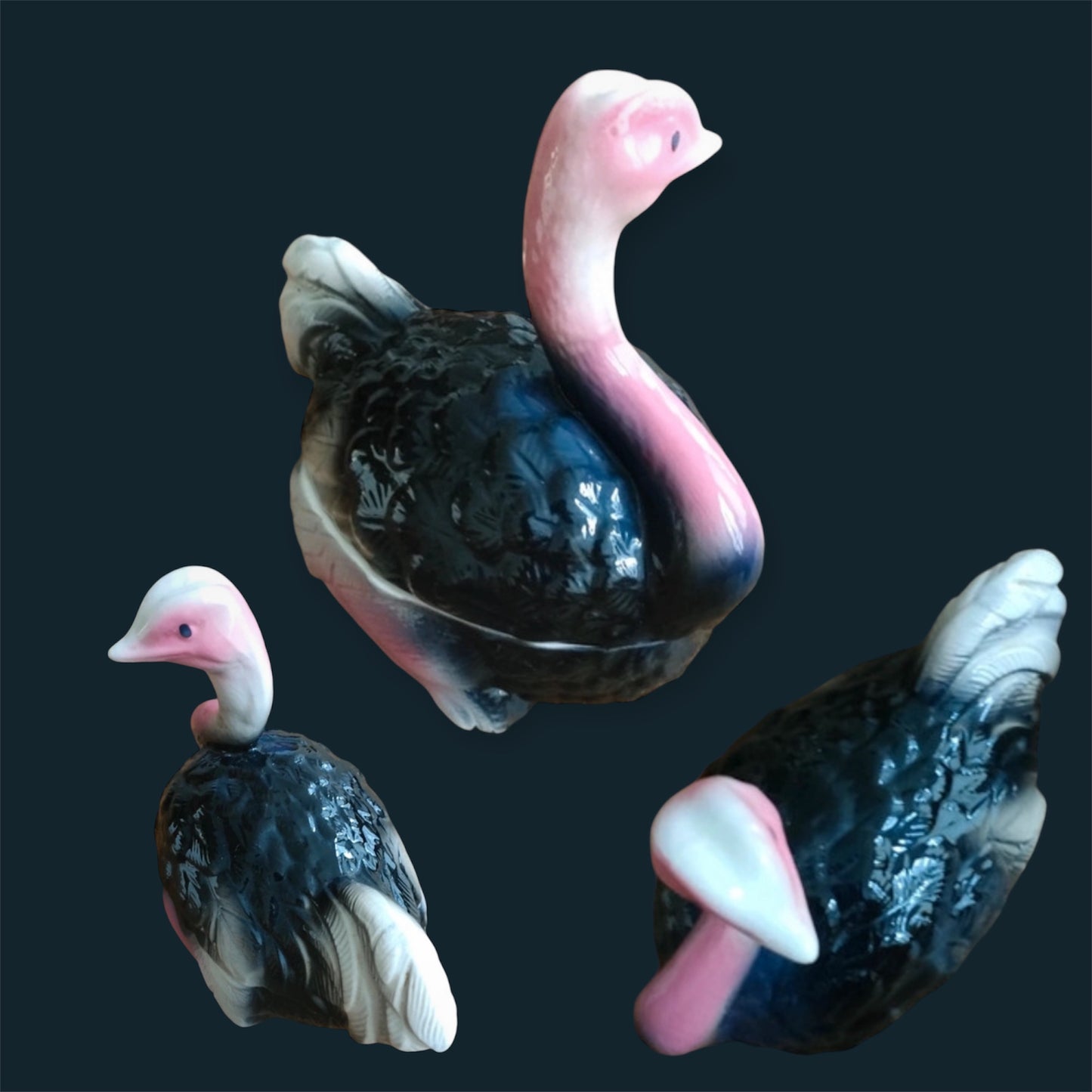 Michel Caugant vintage terrine Ostrich Camel-bird