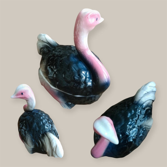 Michel Caugant vintage terrine Ostrich Camel-bird