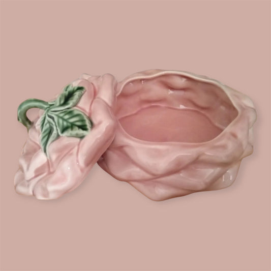 Bordalo Pinheiro vintage pink bonboniere chocolate box