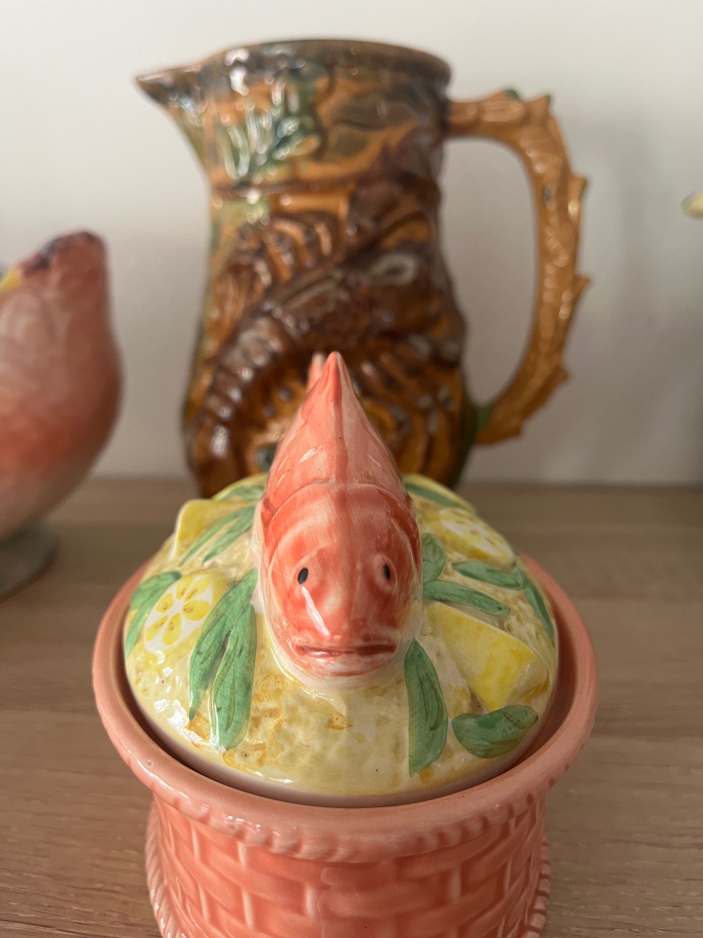 GEO midcentury salmon and citrus tureen
