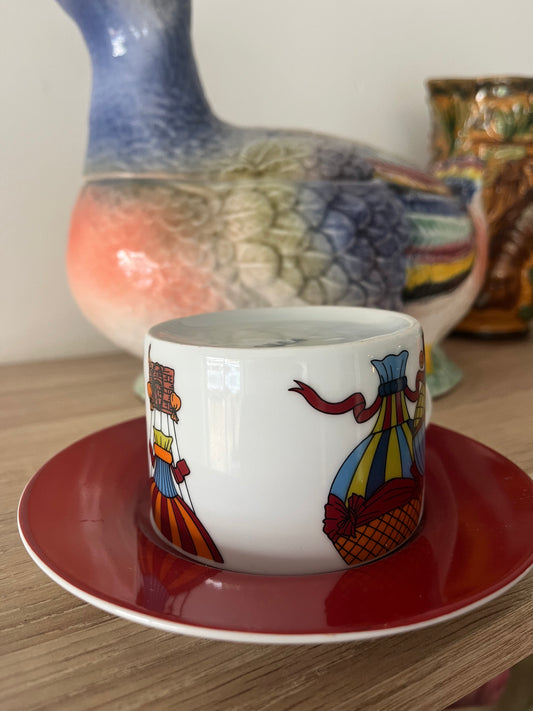 Silea hot air balloon cappuccino cup with saucer