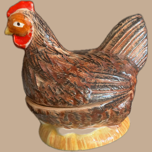 Caugant vintage french tureen chicken on eggs