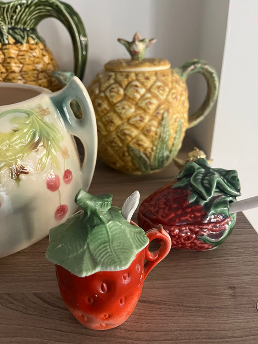 Antique faience pineapple teapot