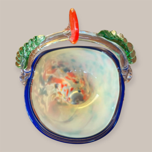 Midcentury Murano glass basket