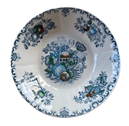 Set of 2 small Mason’s Ironstone fruitbasket blue bowl 162