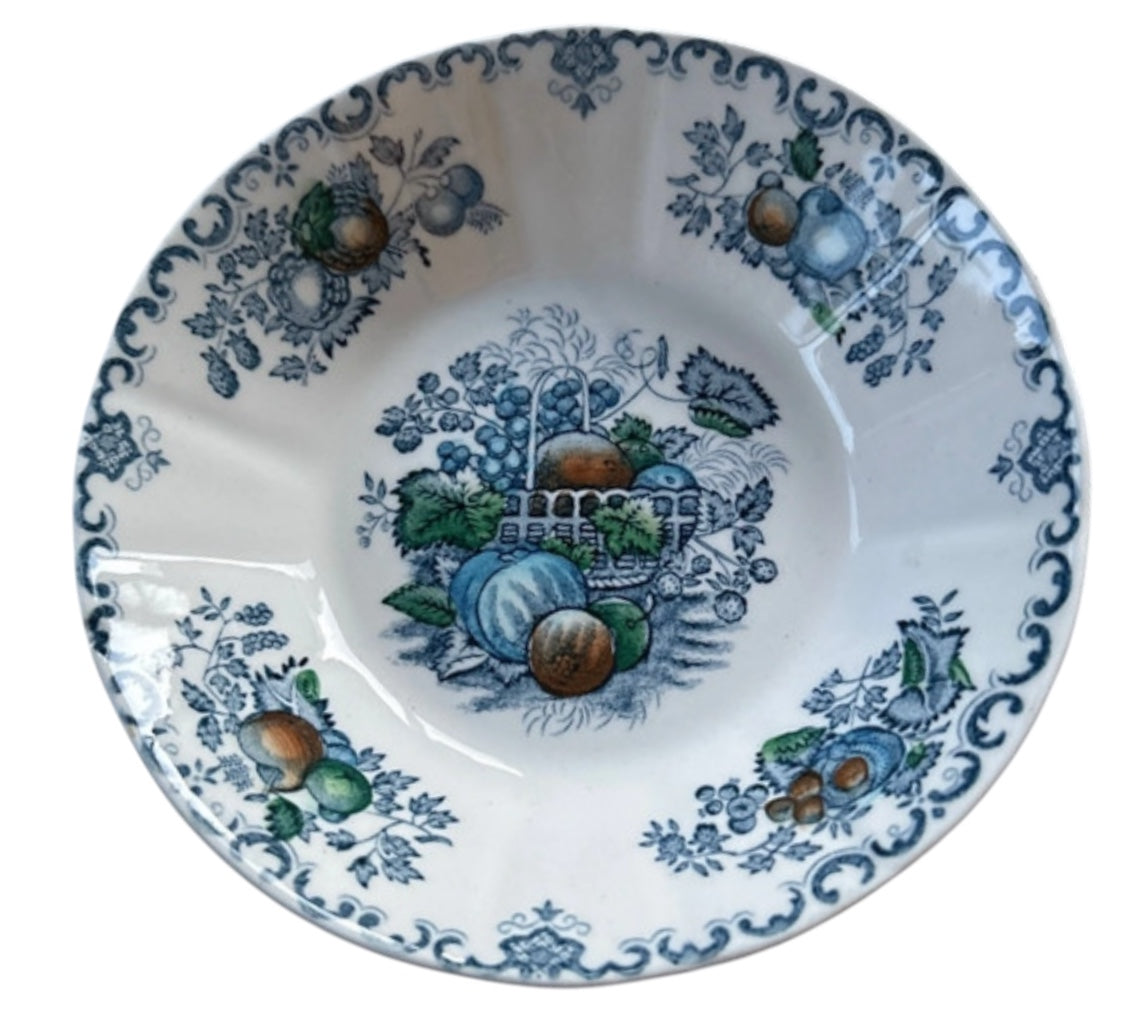 Set of 2 small Mason’s Ironstone fruitbasket blue bowl 162
