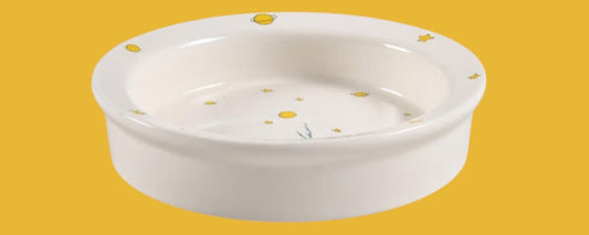 Le petit prince Gien faience set porridge & 2 handles beaker