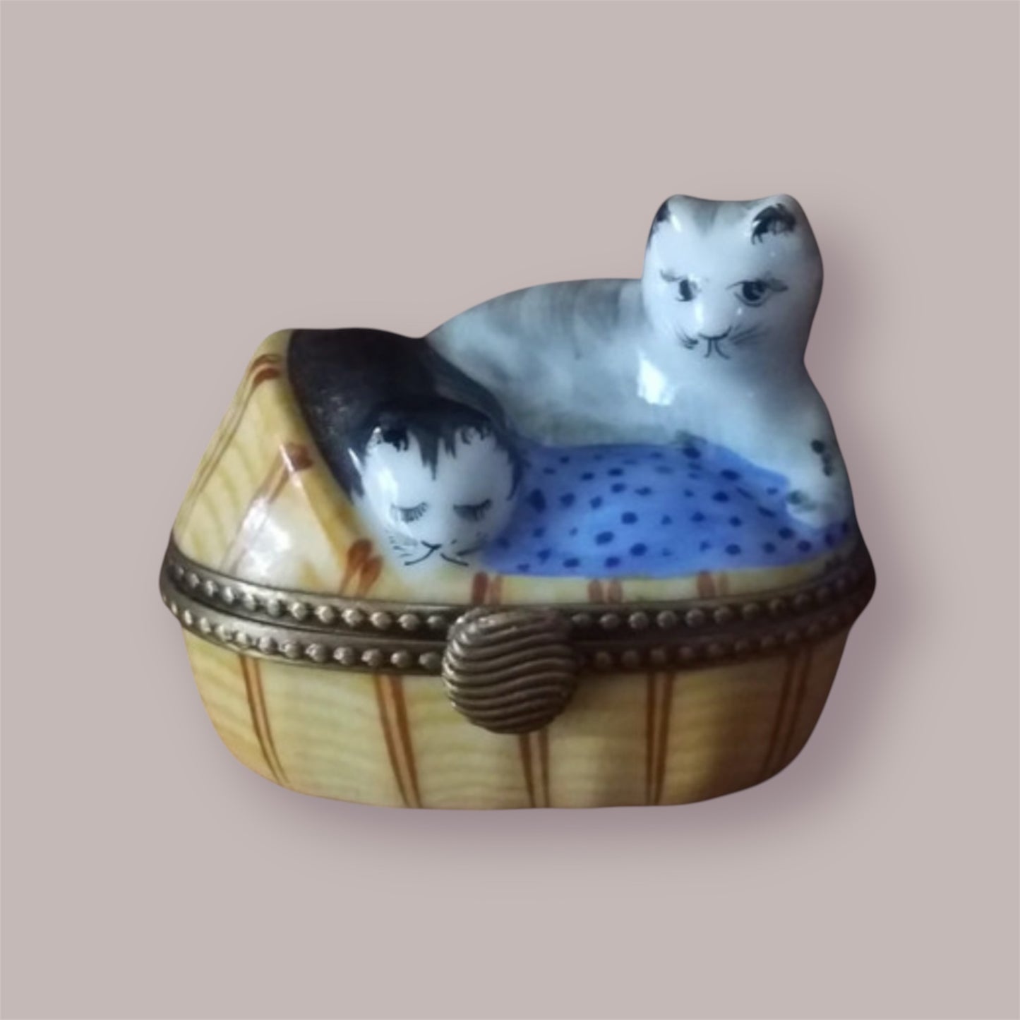 Limoges France Trincketbox cats