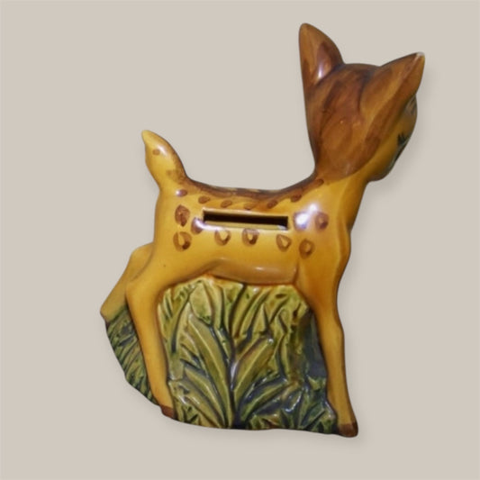 Antique french coin bank Art Nouveau bambi