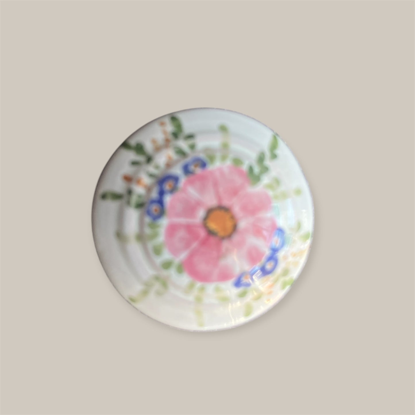 Moustiers french porcelain trincket box handpainted floral decor signed