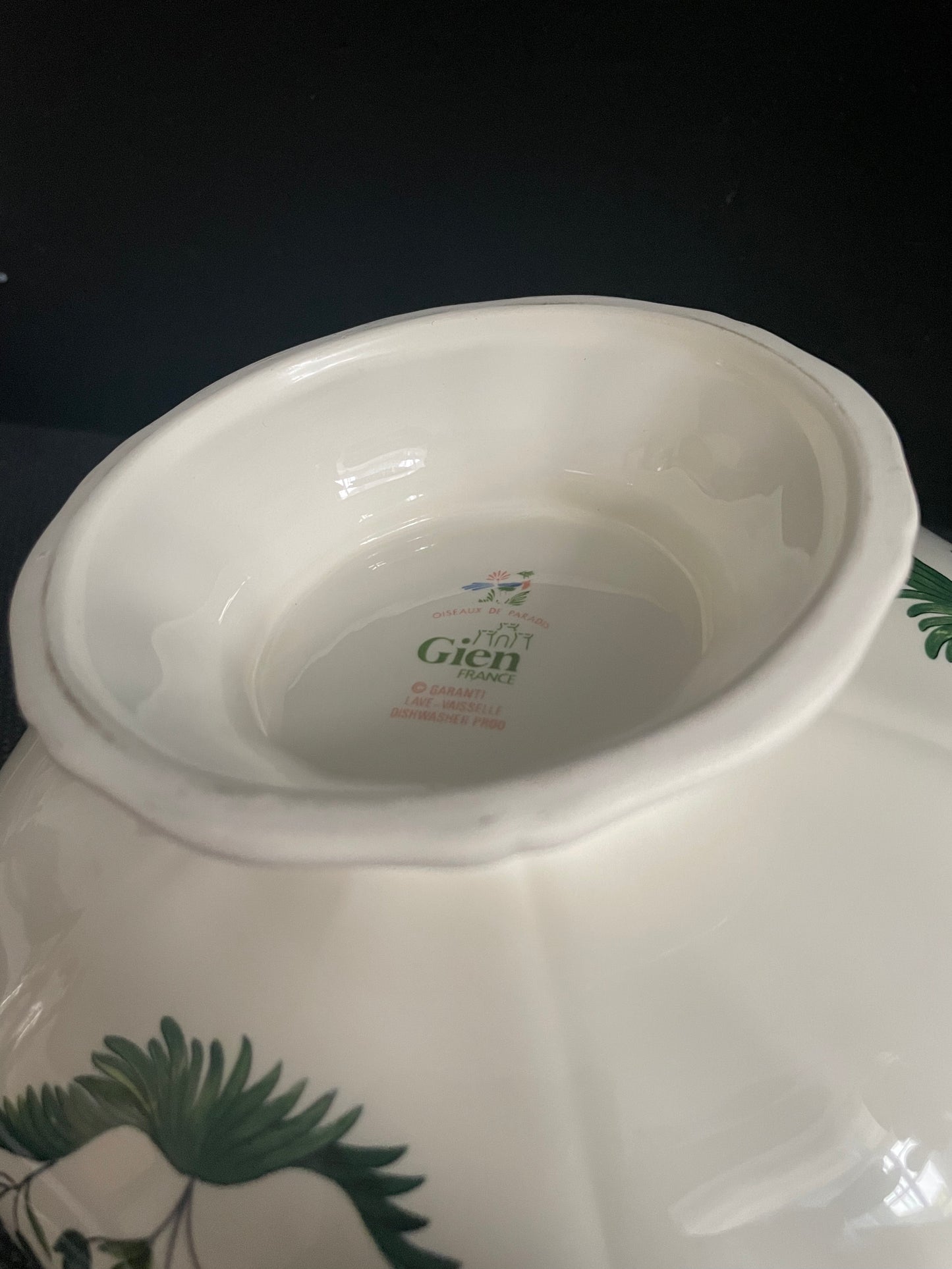 Gien Oiseaux de Paradis small footed salad bowl