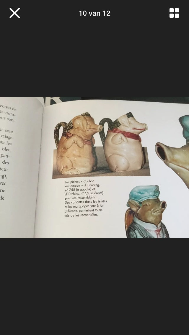 Frie Onnaing antique majolica pitcher