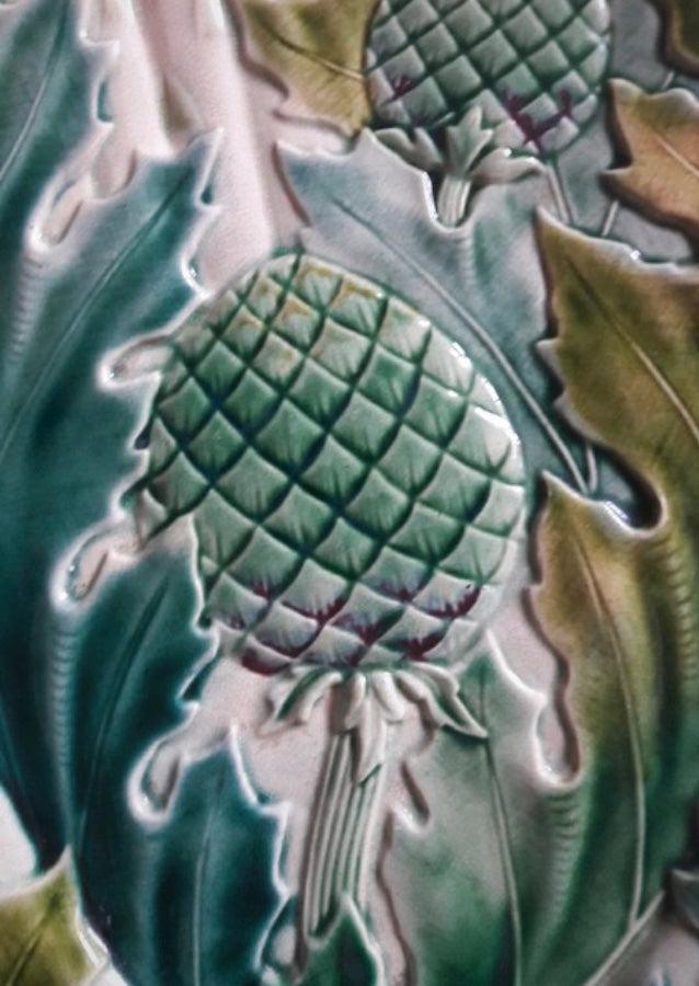 Antique french majolica asparagus platter
