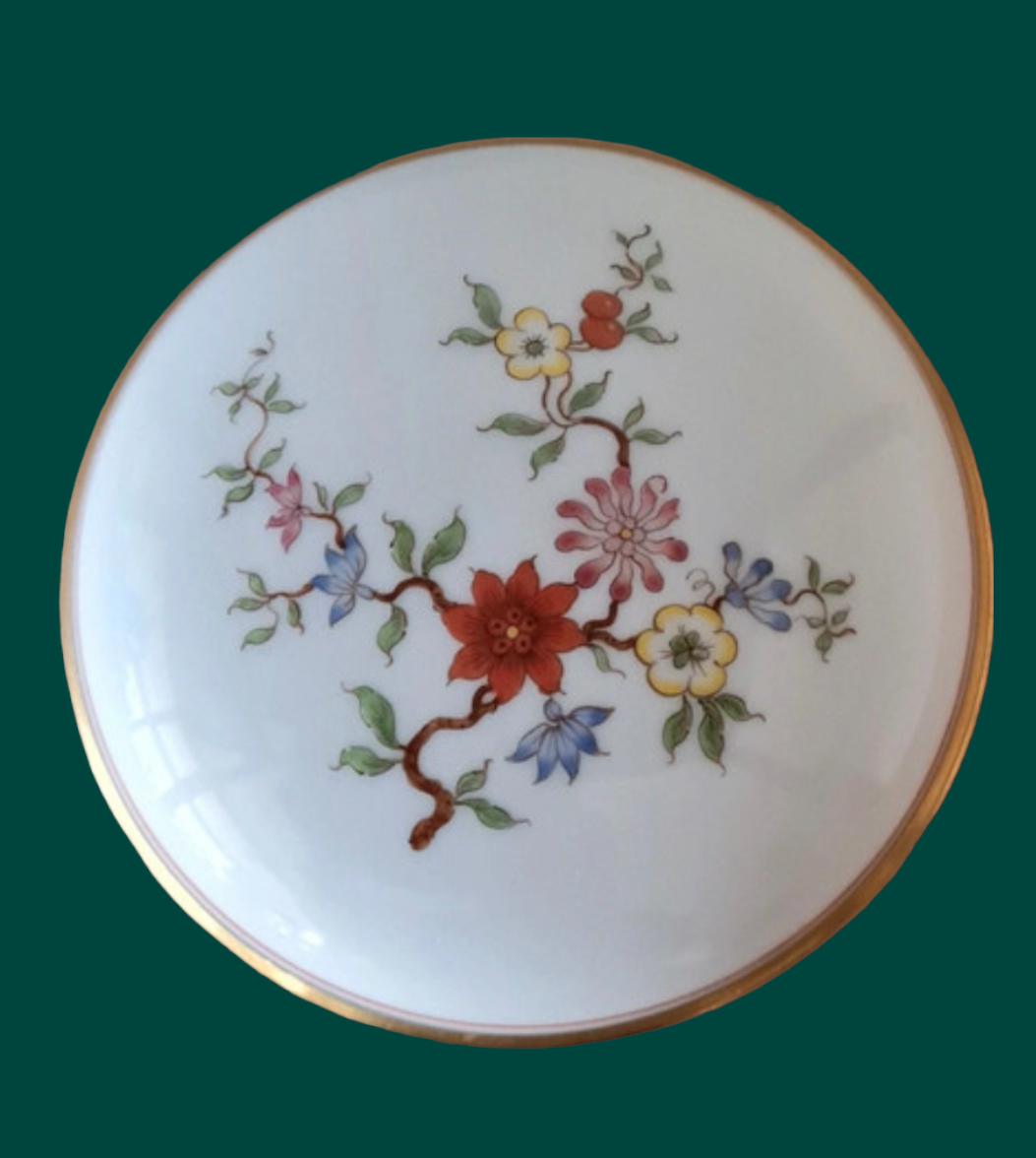 Augarten vintage porcelain trincketbox floral decor