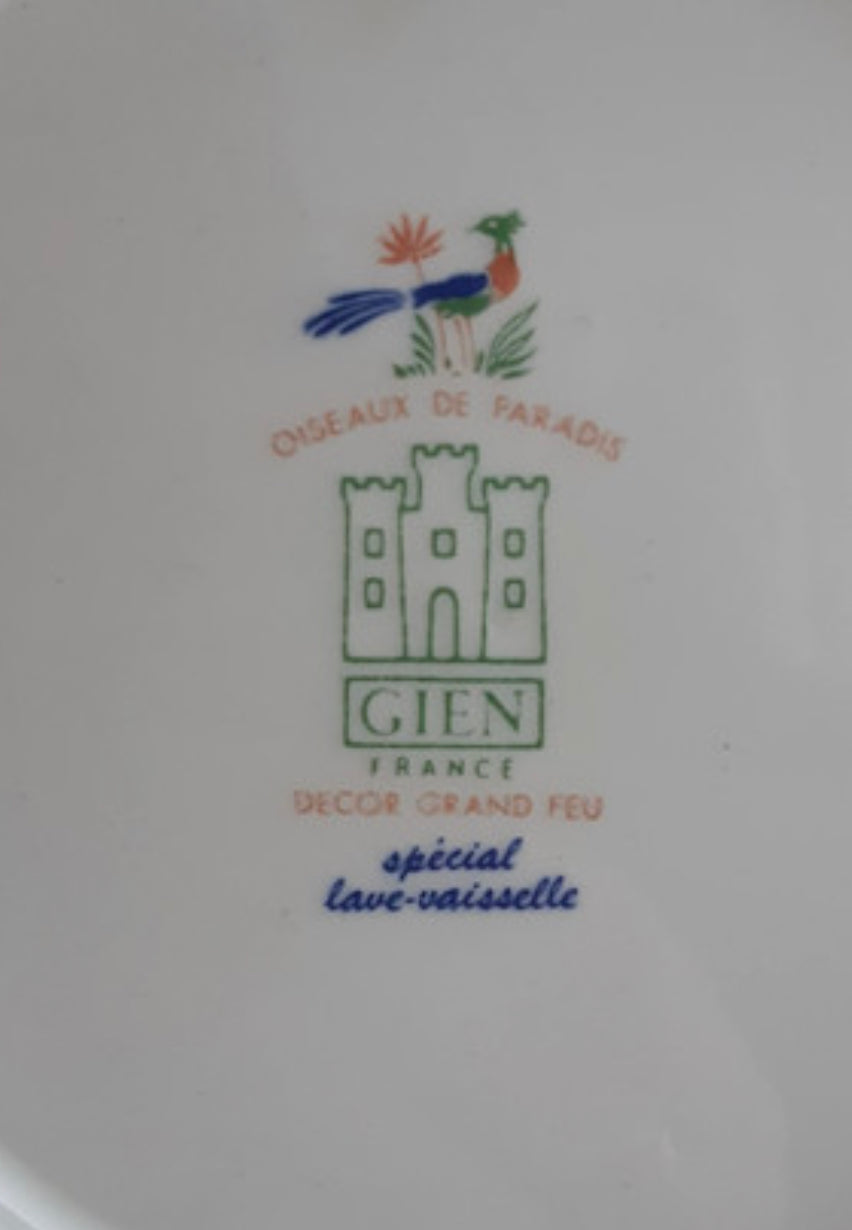 Gien Oiseaux de Paradis plate 25 cm