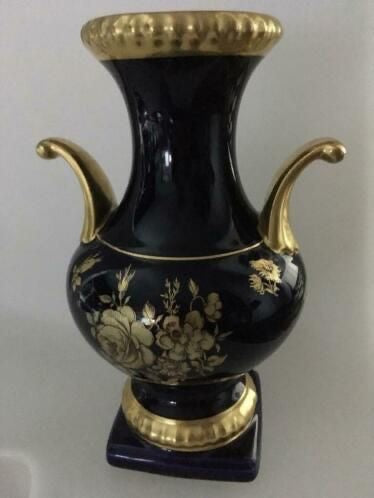 Kobalt with gold handpainted cake stand Bareuther Germany