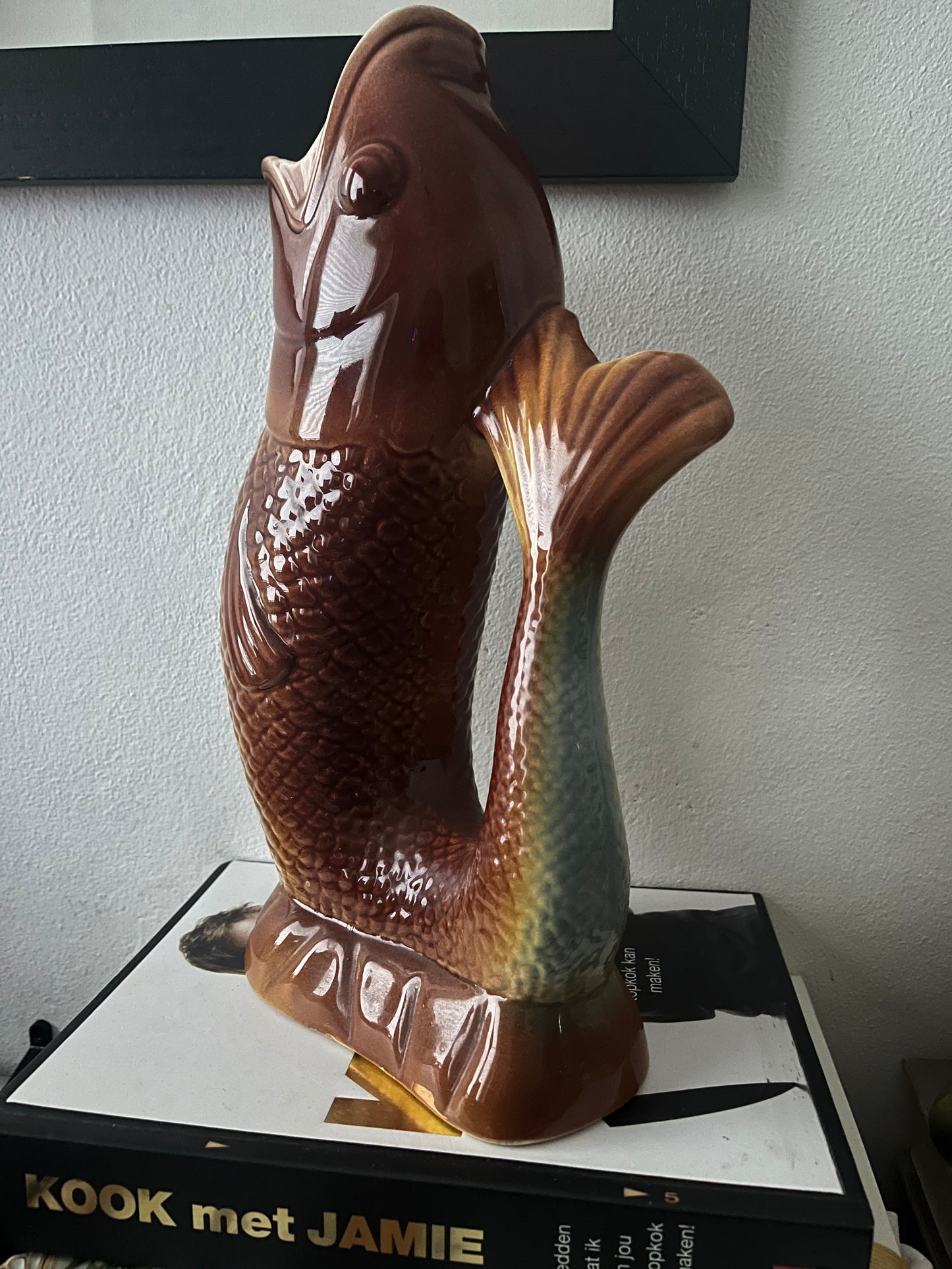 Saint Clement France majolica  fish pitcher